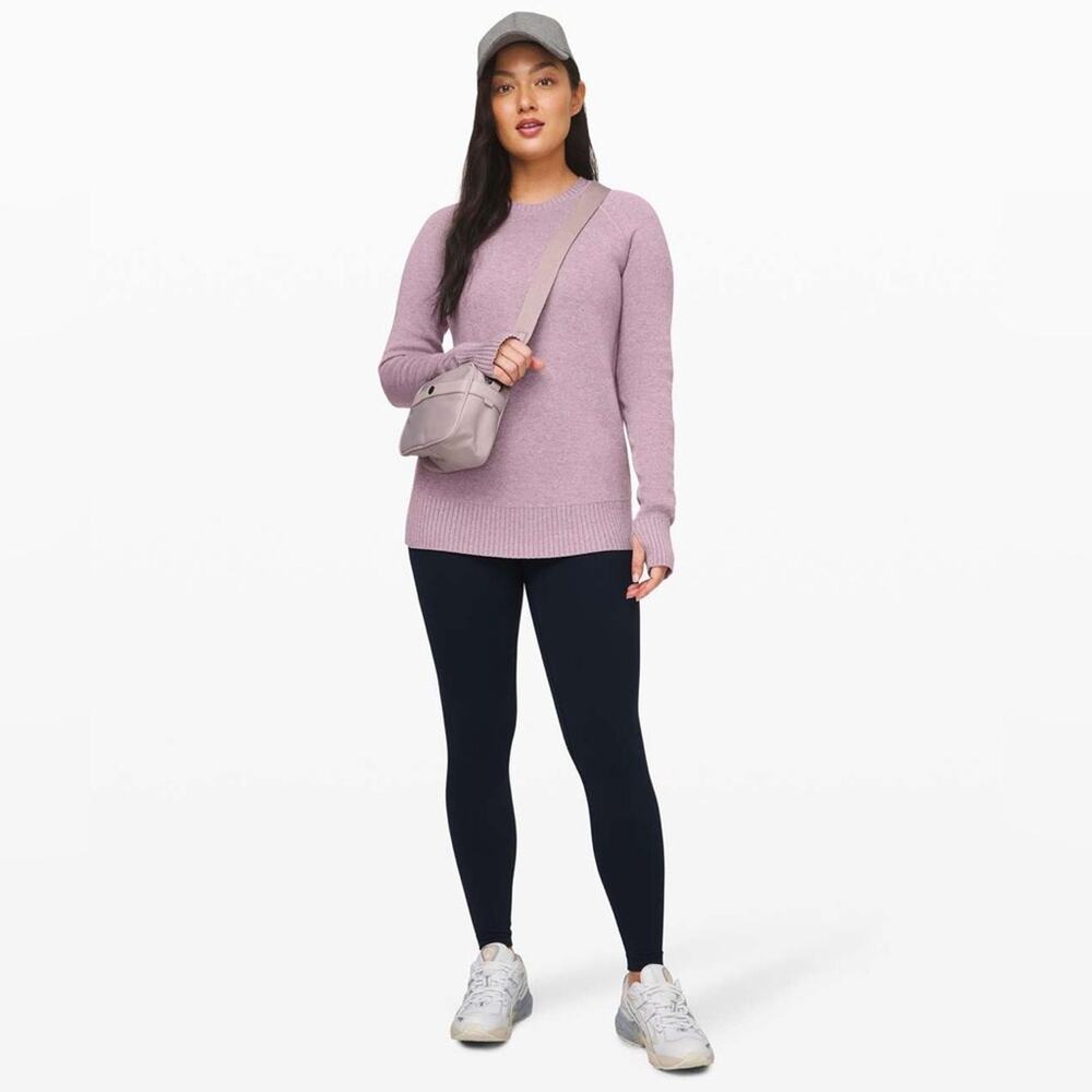 Lululemon Still Lotus Reversible Raglan Sweater Heathered Silver Lilac M